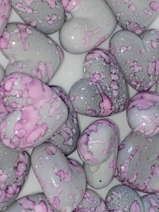 22mm water color heart bead