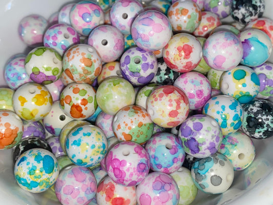 16mm watercolor splat beads