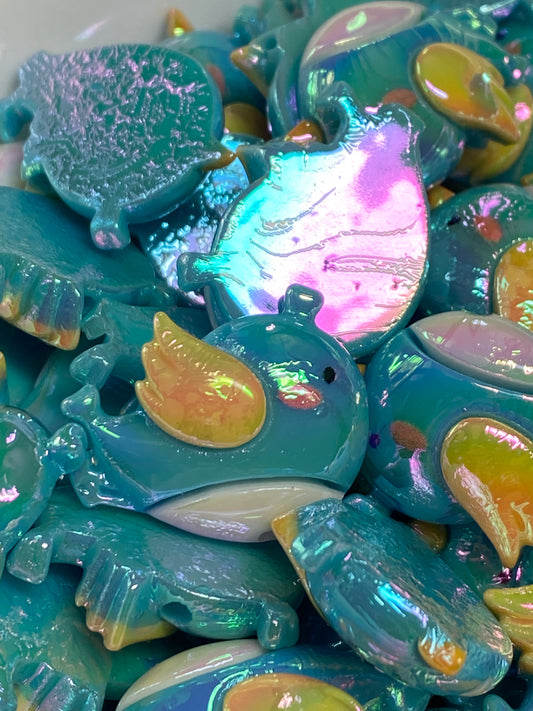 22mm blue bird bead