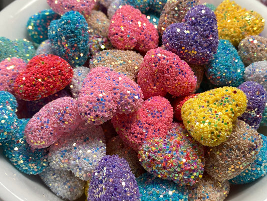 Glitter heart bead