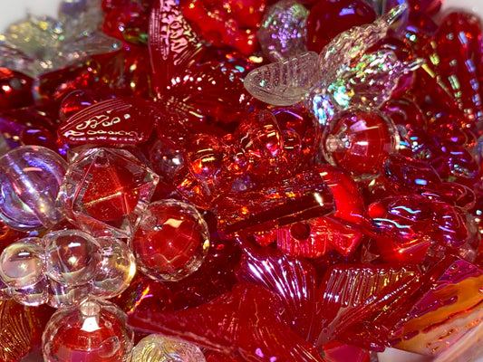 Red / clear bead mix