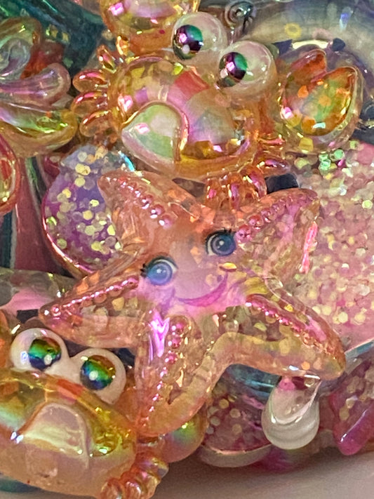 16mm+ glitter sea life beads