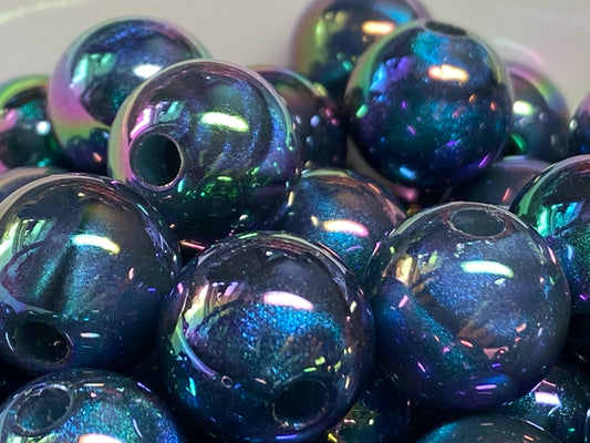 16mm blue steel color galaxy bead